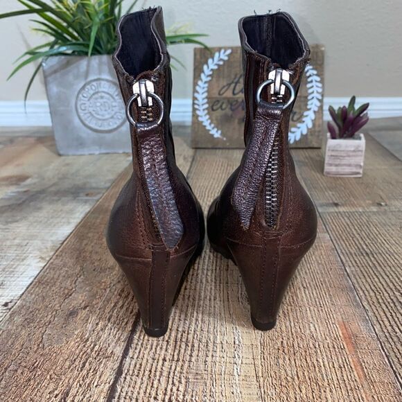 Ash Ankle Boot Womens 36.5 Back Zip Brown Leather 6.5 - Picture 5 of 10